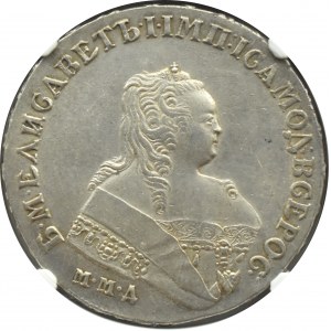 Rosja, Elżbieta, rubel 1753 MMД IN, Moskwa, NGC UNC