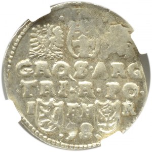 Žigmund III Vaza, trojak 1598, Poznaň? Bydgoszcz, NGC AU, RARE