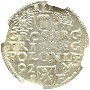 Žigmund III Vasa, trojak 1592, Poznaň, NGC MS63