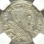 Zygmunt III Waza, trojak 1596, Bydgoszcz, NGC MS62