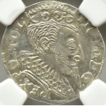Zygmunt III Waza, trojak 1596, Bydgoszcz, NGC MS62