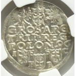 Zygmunt III Waza, trojak 1596, Bydgoszcz, NGC MS62