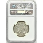 August III Sas, ort (18 groszy) 1754 E.C., Lipsk, duże popiersie, NGC MS63