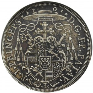 Nemecko, Pasovské biskupstvo, Ján Filip gróf z Lambergu, táler Augsburg 1701, NGC AU