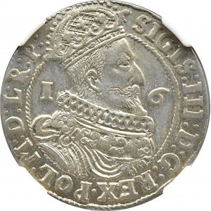 Zygmunt III Waza, ort 1626 (5), Gdańsk, przebitka daty, NGC AU58