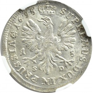 Niemcy, Prusy, Fryderyk III, ort 1698 SD, Królewiec, NGC MS65