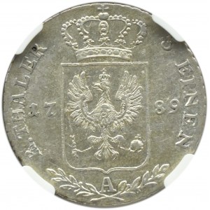 Niemcy, Prusy, Fryderyk Wilhelm, 1/3 talara 1789 A, Berlin, NGC AU55
