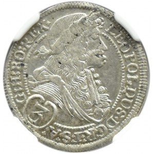 Austria, Leopold I, 3 krajcary 1695 IA, Graz, NGC AU58