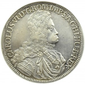 Rakúsko, Tirolsko, Karol VI. Habsburský, tolár 1718(7), Hall, NGC AU53