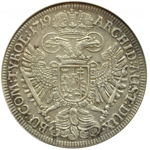 Rakúsko, Tirolsko, Karol VI Habsburský, tolár 1719, Hall, NGC AU53