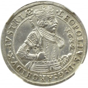 Rakúsko, Tirolsko, arcivojvoda Leopold V. Habsburg, 1/2 toliara 1632, Hall, NGC AU