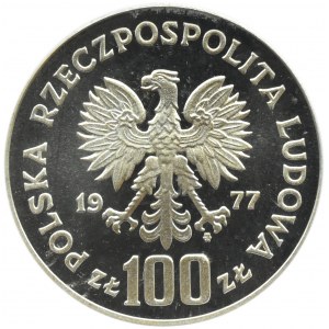 Poľsko, PRL, Wł. Reymont, 100 zlotých 1977, Varšava, PCGS PR69DCAM