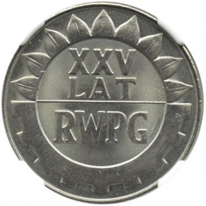 Polska, PRL, XXV lat RWPG, 20 złotych 1974, Warszawa, NGC MS66
