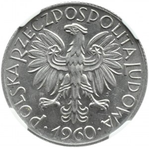 Poľsko, Poľská ľudová republika, Rybak, 5 zlotých 1960, Varšava, NGC AU58