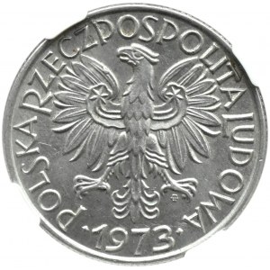 Polska, PRL, Rybak, 5 złotych 1973, Warszawa, NGC MS62