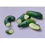 Aleksandra Fronc, Greetings from the Sea (triptych): Trout, Cucumbers, Flounder, 2020