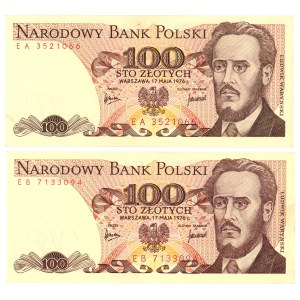 100 Zloty 1976 - Serie EA/EB - Satz von 2 Stück