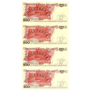 100 Zloty 1979 - Serie GG/GH - Satz von 4 Stück