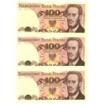 100 Zloty 1979 - Serie GL/GU - Satz von 5 Stück