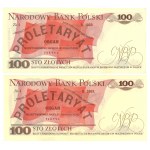 100 Zloty 1979 - Serie GL/GU - Satz von 5 Stück