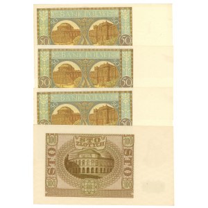 50 Zloty 1929 und 100 Zloty 1940 - Satz von 4 Stück