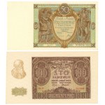 50 Zloty 1929 und 100 Zloty 1940 - Satz von 4 Stück