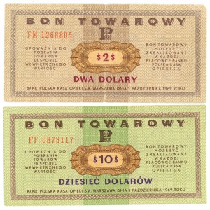 PEWEX - 2 dolary oraz 10 dolarów 1969 - set 2 sztuk