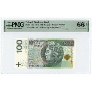 100 Zloty 2012 - Serie DF - PMG 66 EPQ