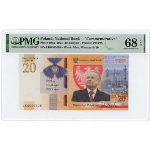 20 Gold 2021 - Lech Kaczyński - PMG 68 EPQ