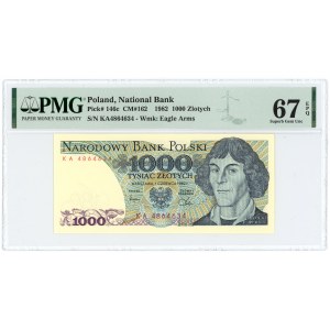 1.000 PLN 1982 - Serie KA - PMG 67 EPQ