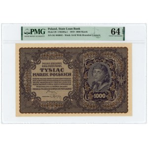 1 000 polských marek 1919 - III. série G - PMG 64 EPQ