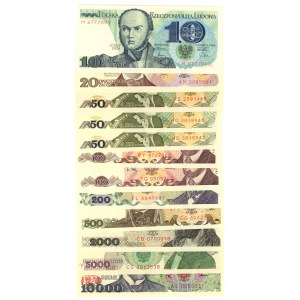 10-10.000 PLN (1982-198)8 - Satz von 12 Stück