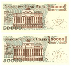 50,000 zl 1989 - AC series - set of 2 pieces