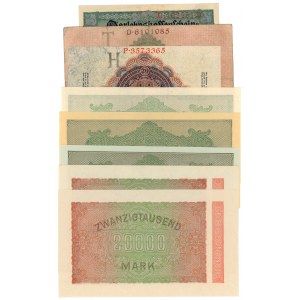 NIEMCY - 5-20.000 marek (1910-1923) - set 8 sztuk