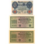NĚMECKO - 5-20 000 marek (1910-1923) - sada 8 kusů