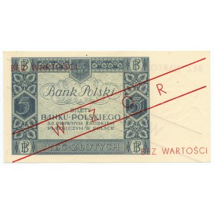 5 złotych 1930 - seria BX. - fałszywy nadruk WZÓR