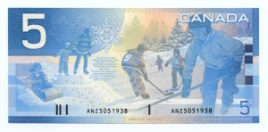 KANADA - 5 dolarů 2002 Bank of Canada - Autogram designéra Czeslawa SLANIHO