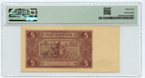 5 zloty 1948 - BD series - PMG 64