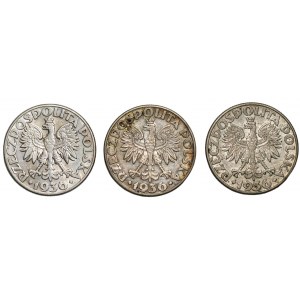 2 zloty 1936 - Sailing ship set of 3 coins