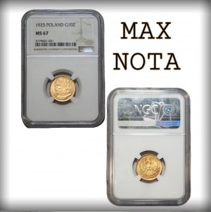 10 gold 1925 Boleslaw the Brave - NGC MS67 - MAX NOTA