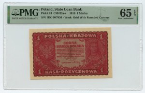 1 Polish mark 1919 - 1st series DO - PMG 65 EPQ