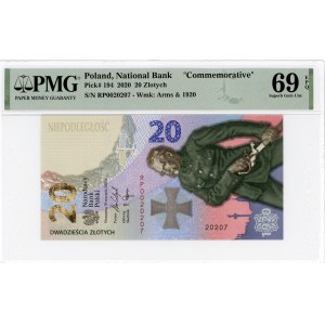 20 złotych 2020 Bitwa Warszawska 1920 - PMG 69 EPQ
