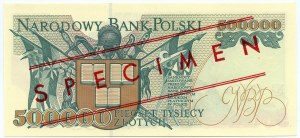 500,000 zloty 1993 - series A 0000000 MODEL / SPECIMEN No 0734*.