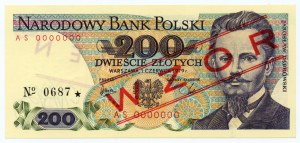 200 zloty 1979 - series AS 0000000 - MODEL/SPECIMEN No 0687*.
