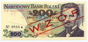 200 zloty 1986 - CR - 0000000 - MODEL No 0818*.