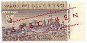 200,000 zloty 1989 - series A 0000000 MODEL / SPECIMEN No 0513*.