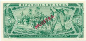 KUBA - 5 pesos 1984 - MUESTRA /SPECIMEN - 000000 č. 000174