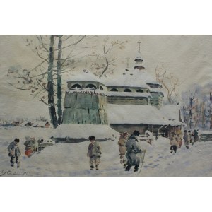 Stanisław Gibiński, Auf dem Weg zur Kirche im Winter