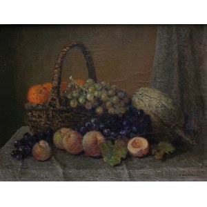 Konstanty Mackiewicz, Still life with basket of fruit