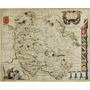 WILLEM JANSZOON BLAEU (1571-1638), JOHANN BLAEU (1596-1673), Mapa Hrabstwa Herefordshire